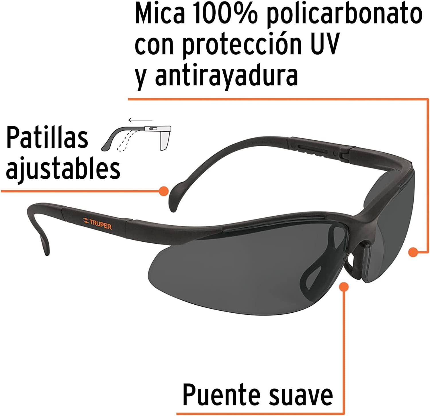 Lente de Seguridad Vision Gris LEDE-SN