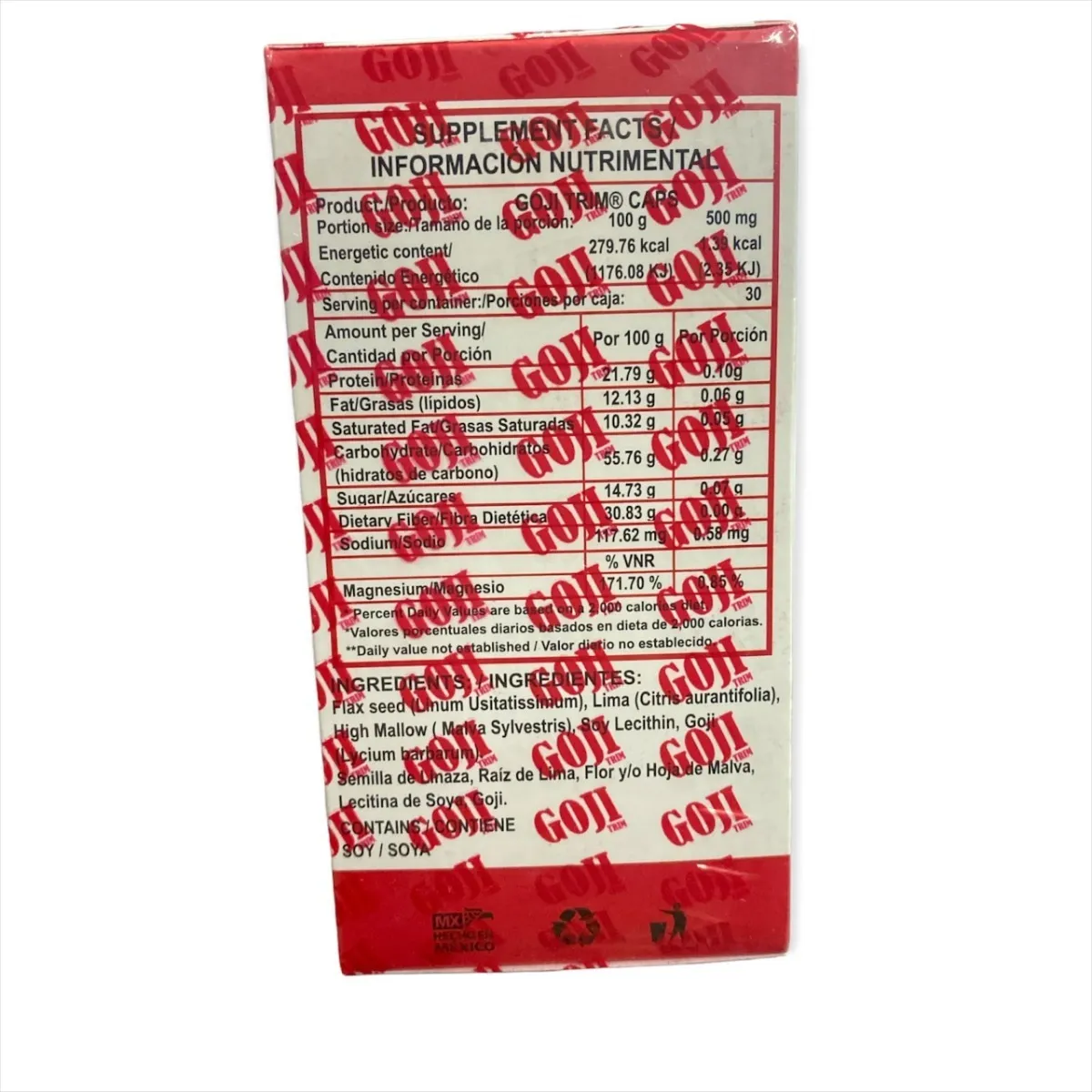 Goji Trim 30 Caps 500 Mg C/u Master Magic