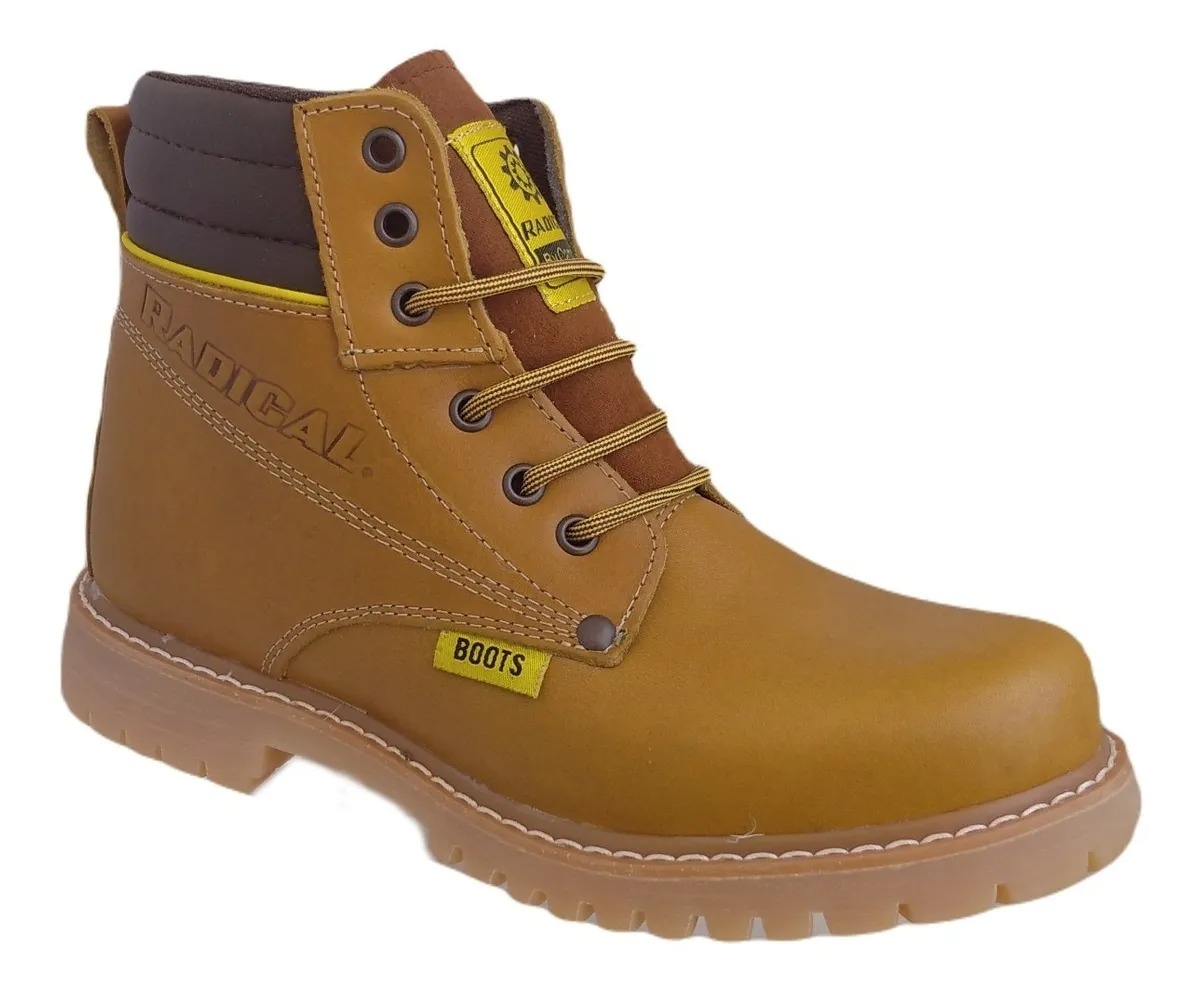 Bota Industrial Piel Trabajo Cosida Resistente Sin Casco 023