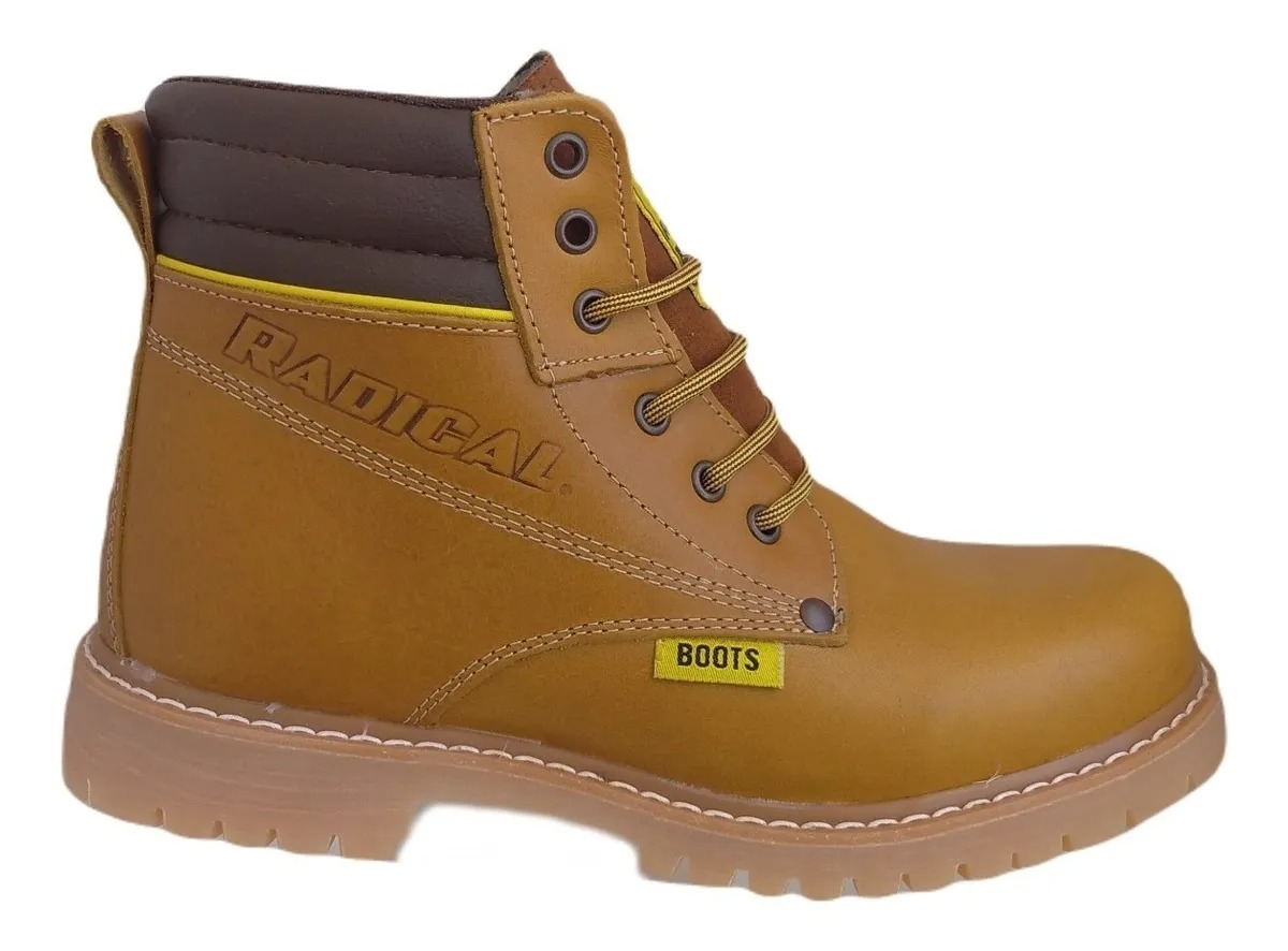 Bota Industrial Piel Trabajo Cosida Resistente Sin Casco 023