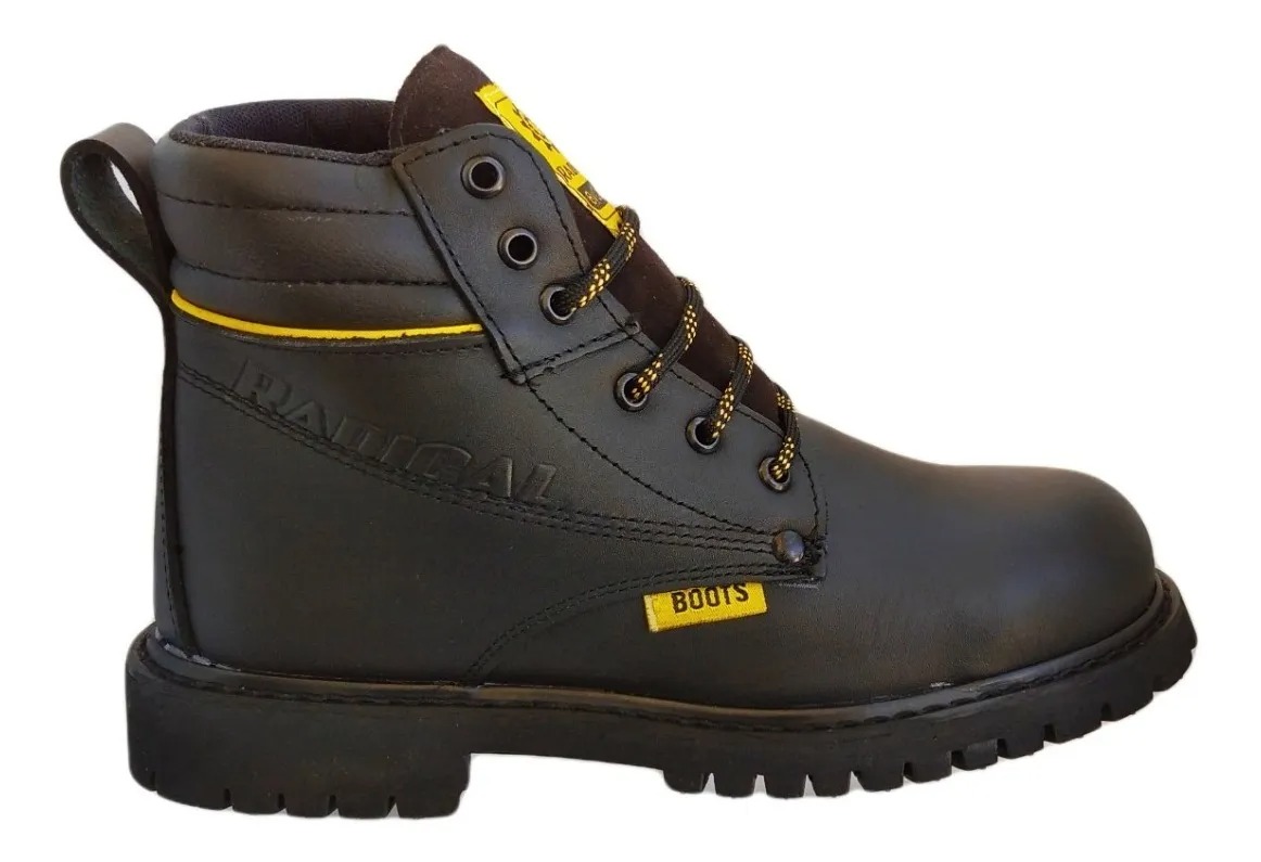 Bota Industrial Piel Trabajo Cosida Resistente Sin Casco 023