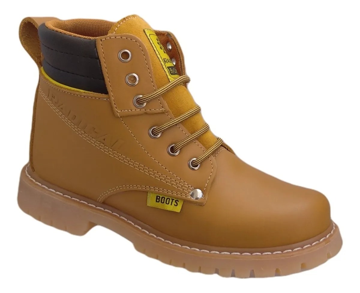 Bota Industrial Piel Trabajo Cosida Resistente Sin Casco 023