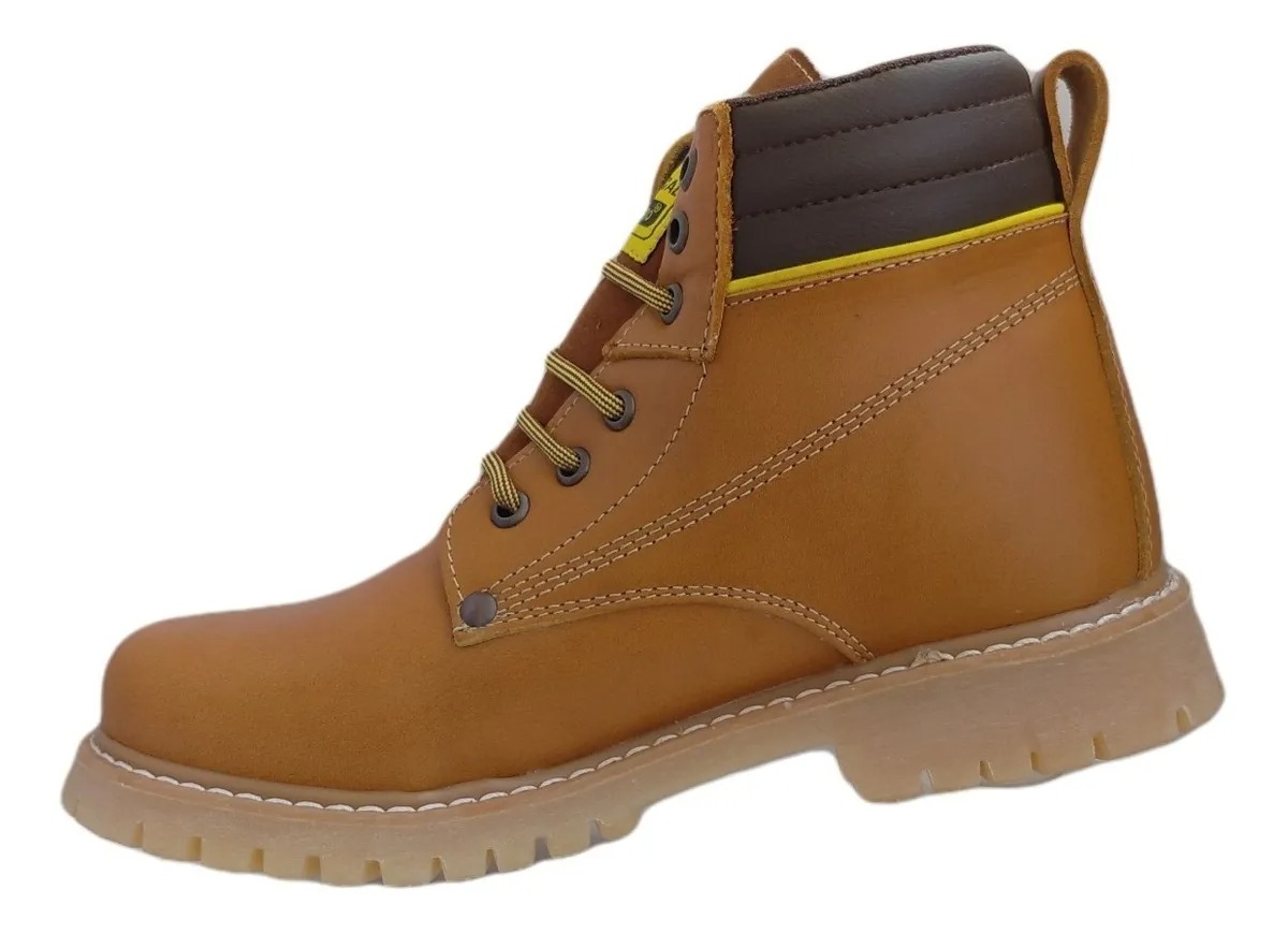 Bota Industrial Piel Trabajo Cosida Resistente Sin Casco 023