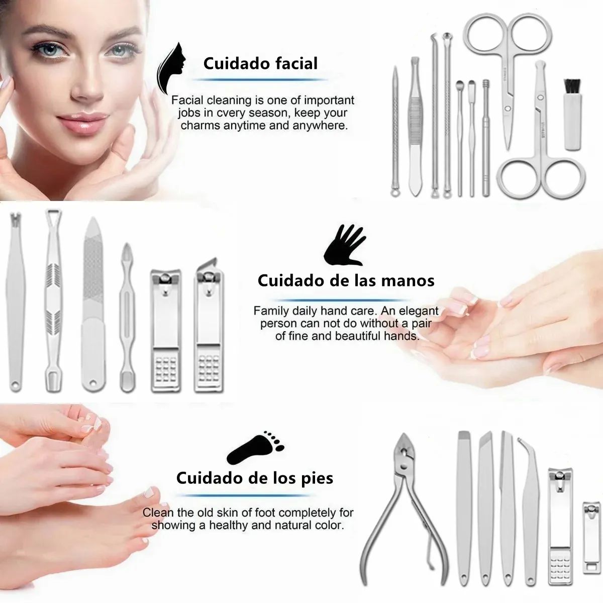 Manicura Y Pedicura 23 En 1 Kit De Manicure Profesional