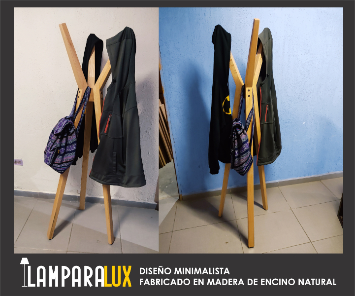 Perchero De Piso Moderno Madera Encino