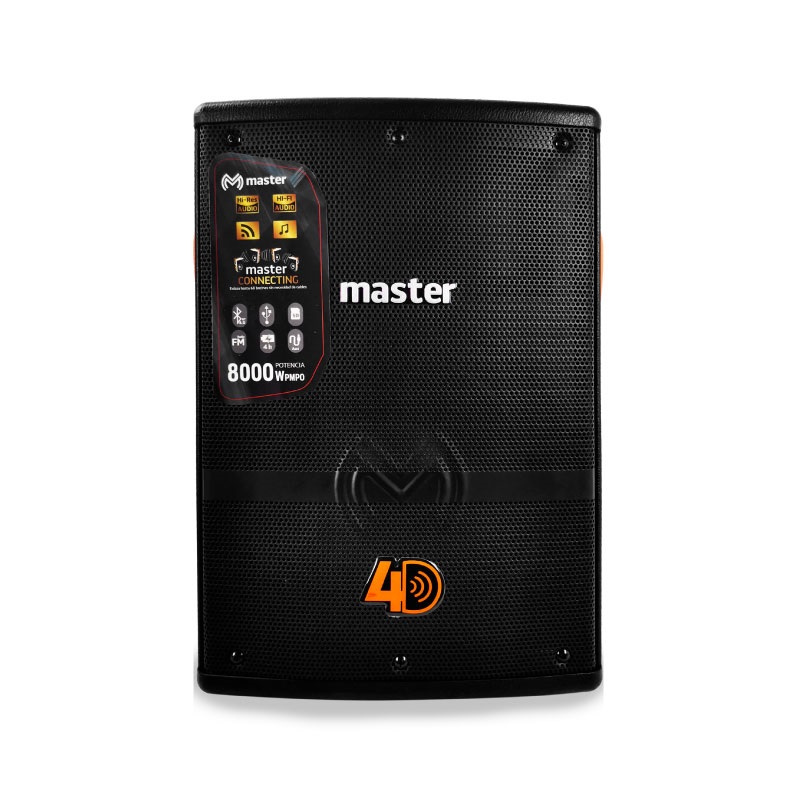 Sistema de Audio Vertical con 8000 Watts de Potencia Musical con Bluetooth Microfono Control Remoto Adaptador de Voltaje y Acomplamiento con Tecnologia TWS / Master / SYS-VER-4D