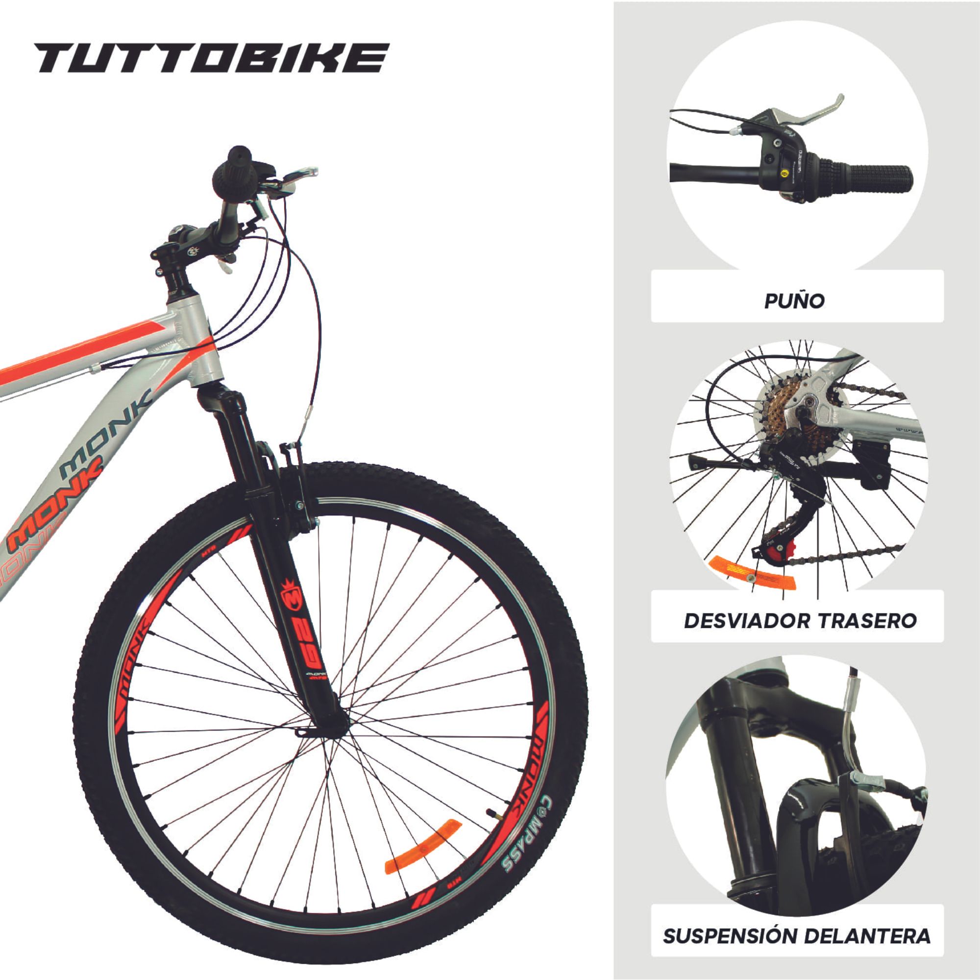 Mountain Bike Bici De Aluminio Shimano Messer Monk22 Naranja