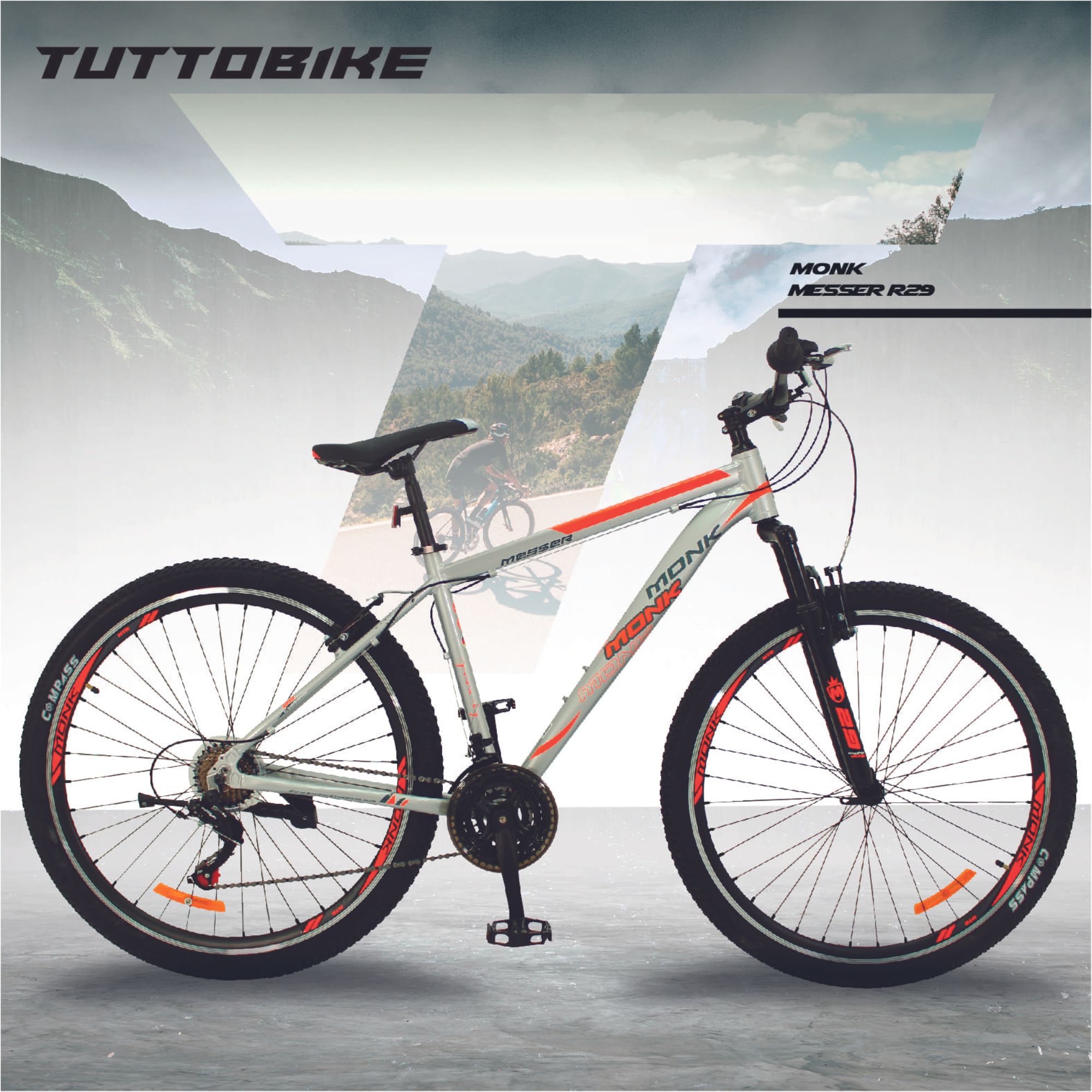 Mountain Bike Bici De Aluminio Shimano Messer Monk22 Naranja