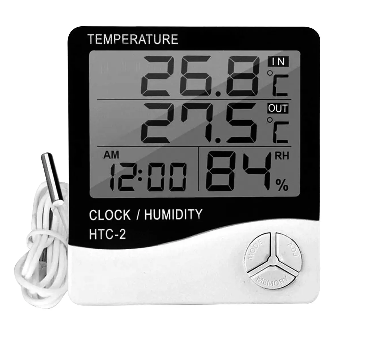 Higrómetro Digitaltermómetro Interior Reloj Alarma Htc-2