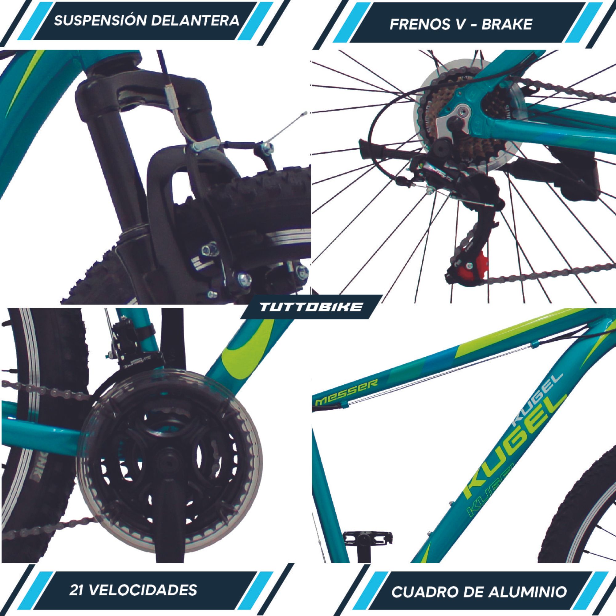 Bicicleta De Montaña Rodada 29 Kugel Messer Mtb Verde