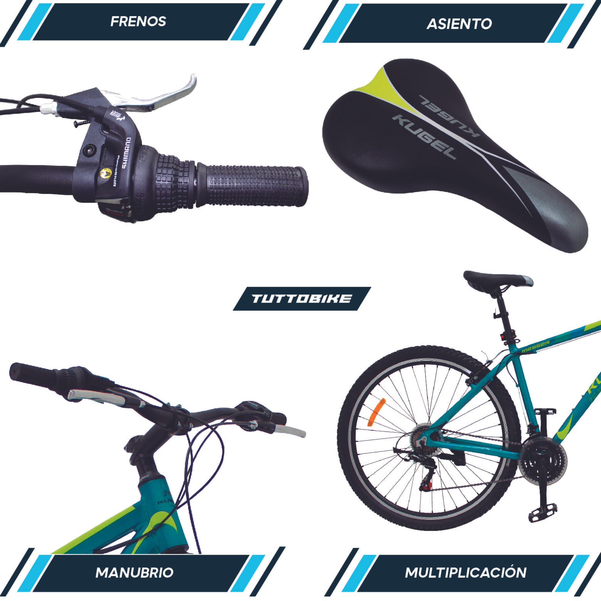 Bicicleta De Montaña Rodada 29 Kugel Messer Mtb Verde