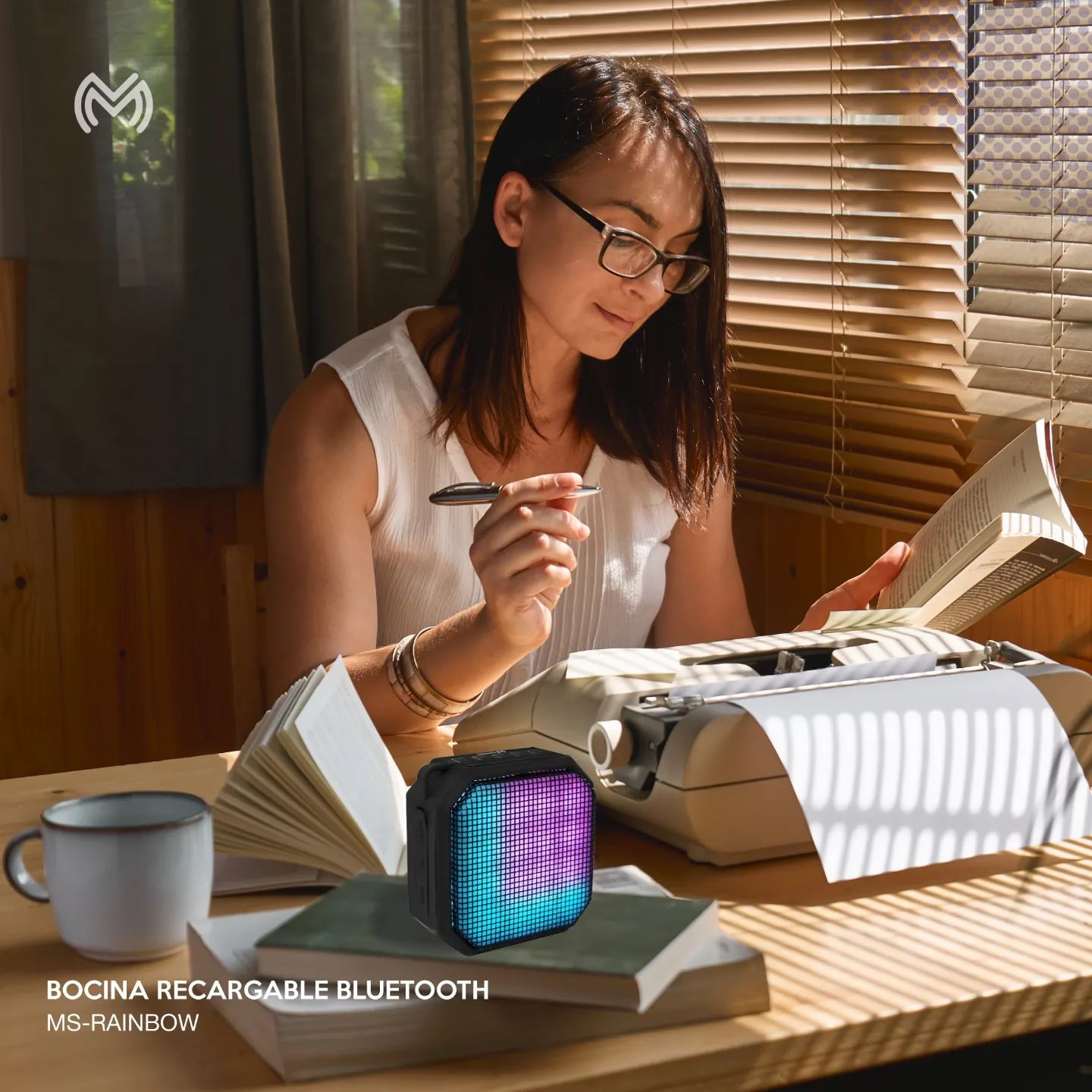 Juego de Bocinas Bluetooth con Sistema de Luces de Colores Recargables Enlazables con Tecnología TWS / Master / MS-RAINBOWPACK