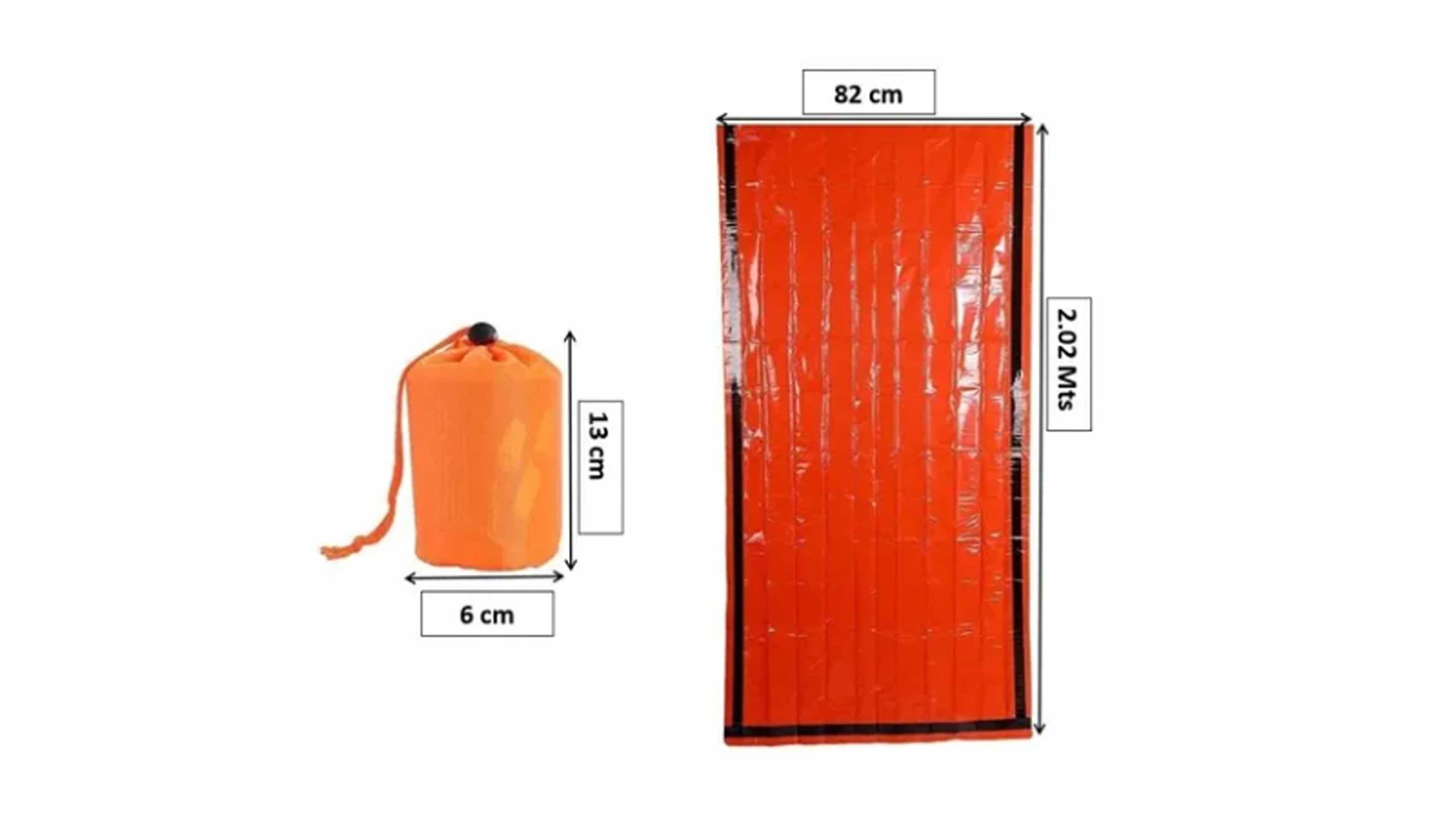  Bolsa O Manta Termica De Sobrevivencia Impermeable Dormir Sleeping Bag con Silvato Manta color Naranja