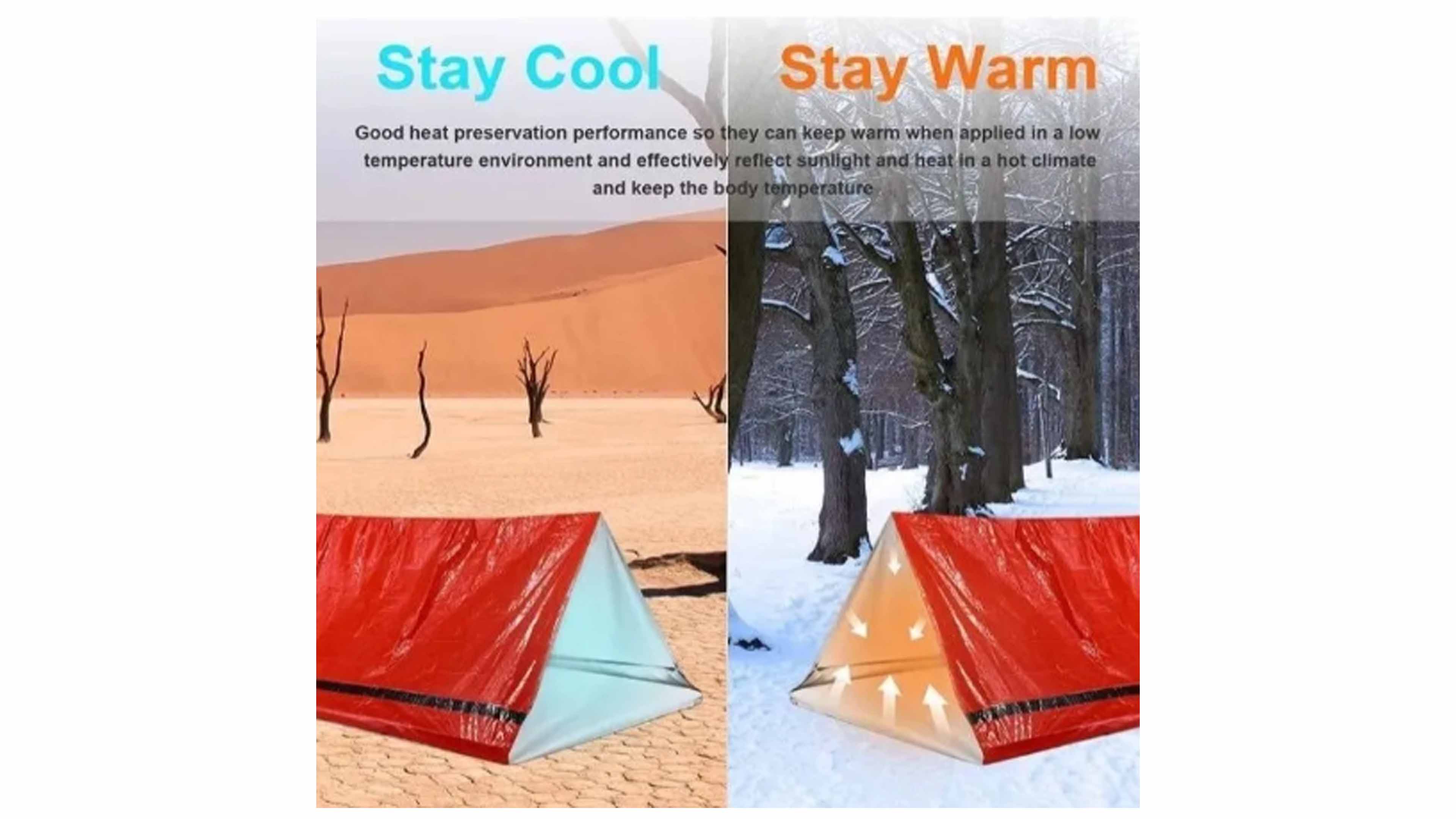  Bolsa O Manta Termica De Sobrevivencia Impermeable Dormir Sleeping Bag con Silvato Manta color Naranja