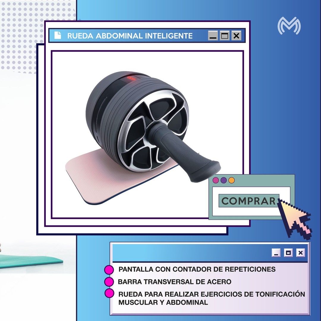Rueda Abdominal Inteligente con Contador de Repeticiones y Sistema de Retracción que Facilita el Ejercicio / Master / MH-WROLLER