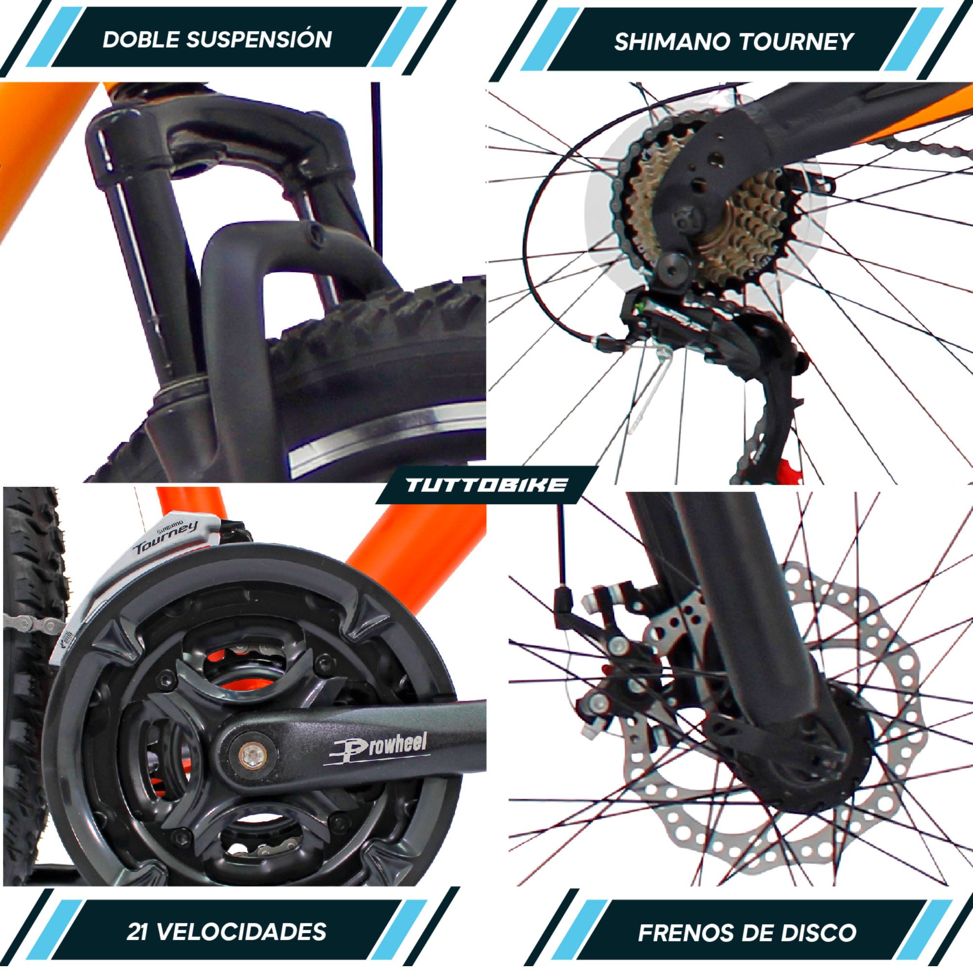 Bicicleta De Mountain Bike Doble Suspensión Kugel Toll R29 Naranja