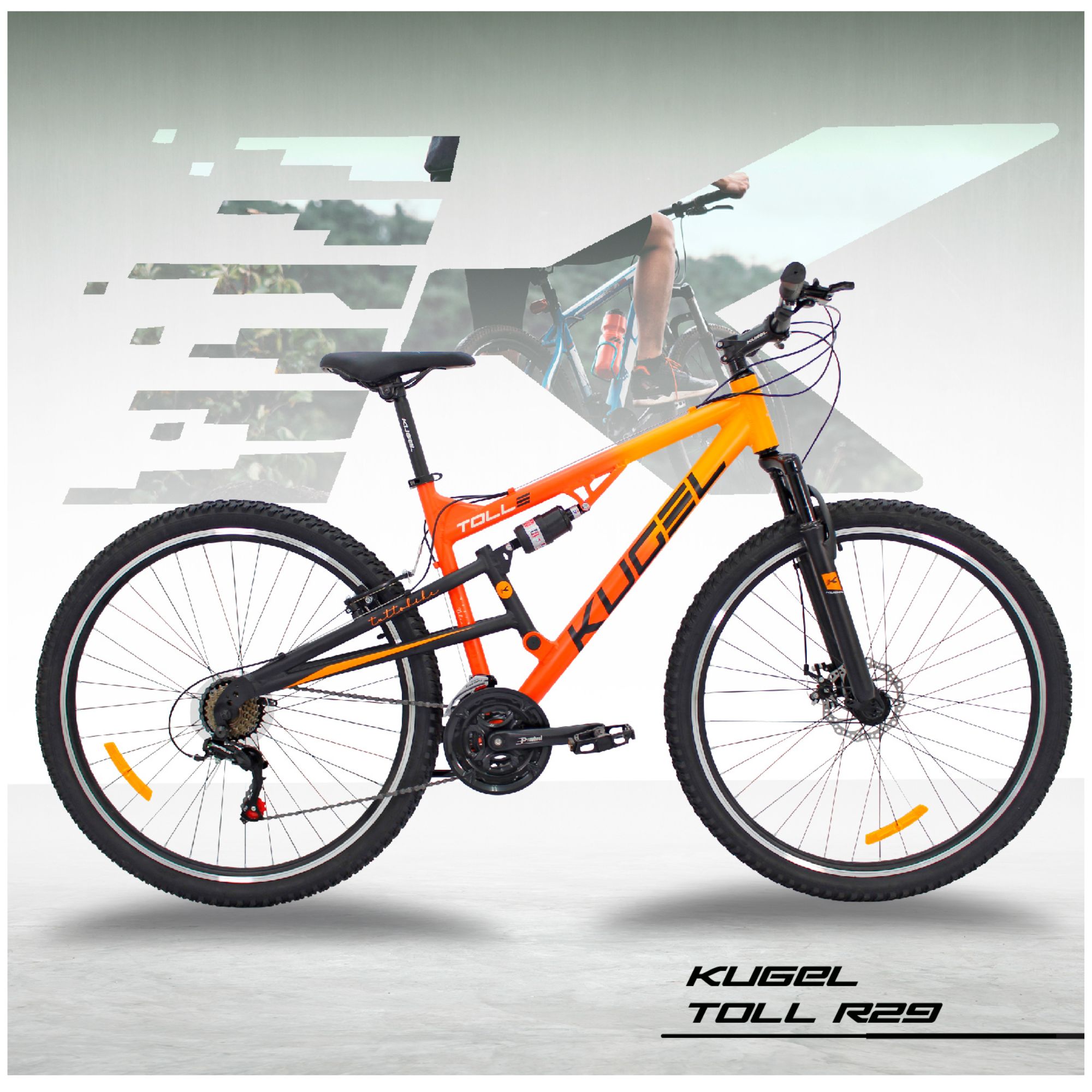 Bicicleta De Mountain Bike Doble Suspensión Kugel Toll R29 Naranja