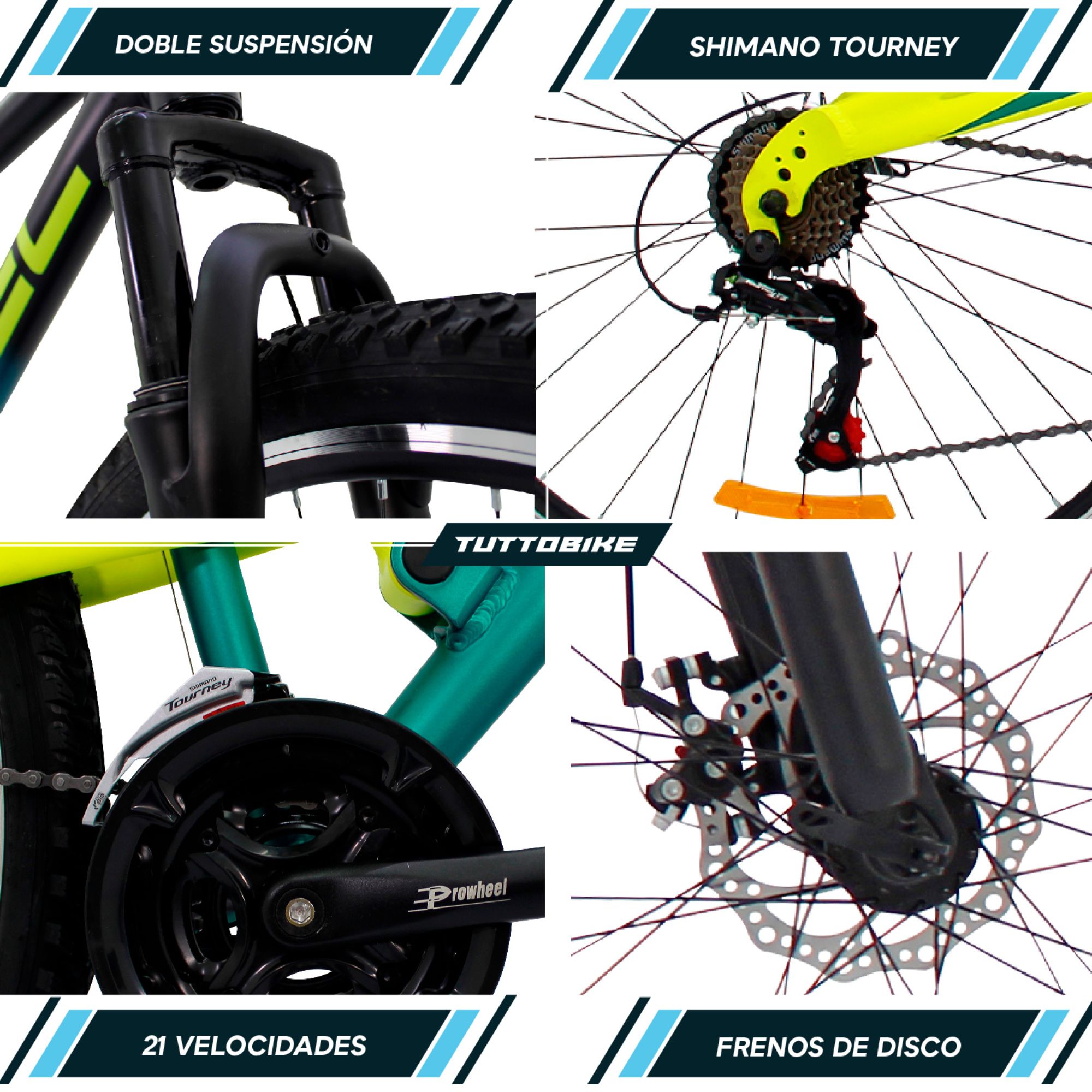 Bicicleta De Mountain Bike Doble Suspensión Kugel Toll R29 Verde