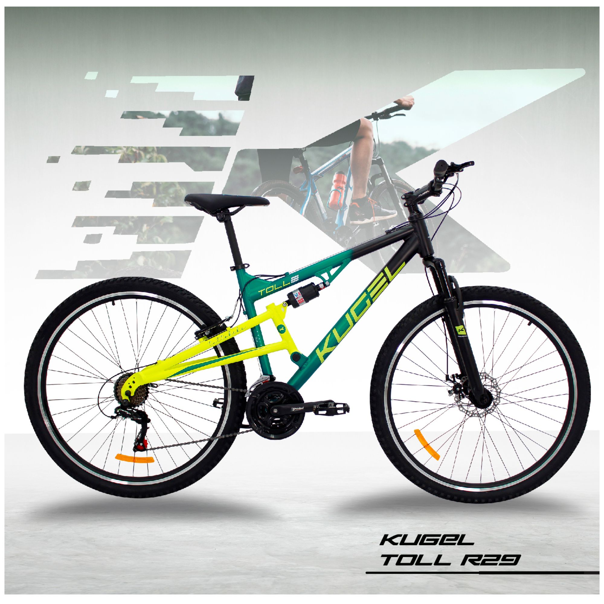 Bicicleta De Mountain Bike Doble Suspensión Kugel Toll R29 Verde