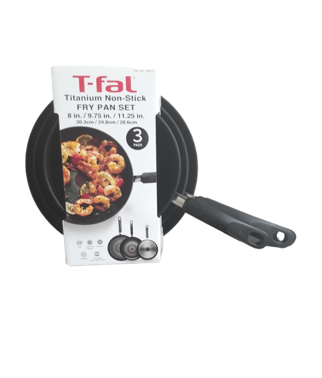 TFAL JUEGO DE 3 SARTENES 20 24 30 CM TITANIUM NON STICK 