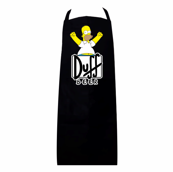 Mandil delantal negro homero gas gabardina 100% algodón