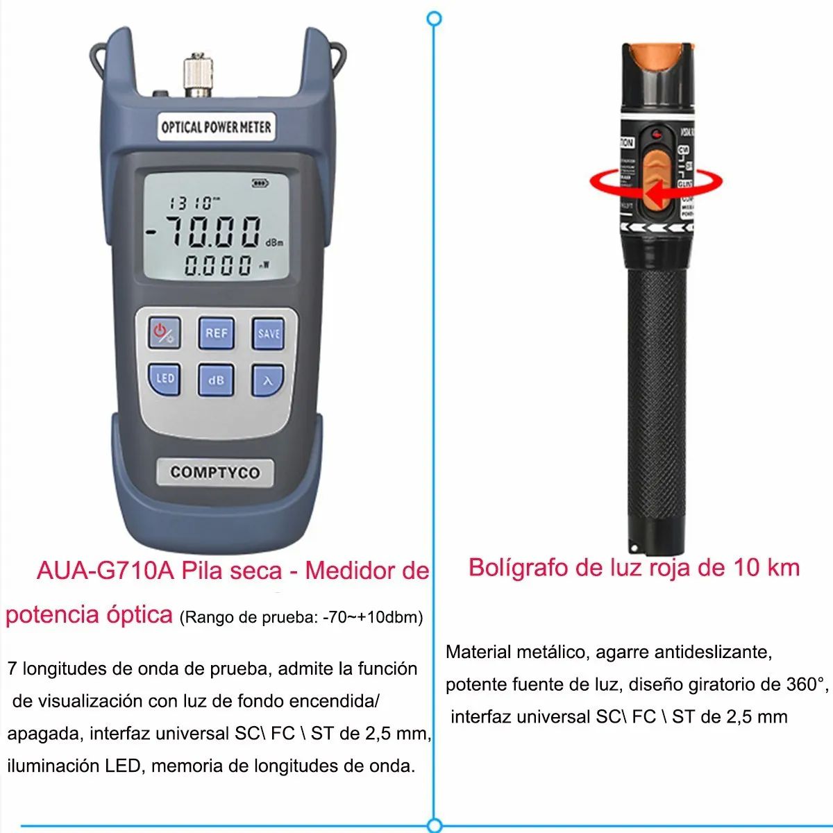 Kit De Herramientas Fibra Óptica Con Medidor De Potencia