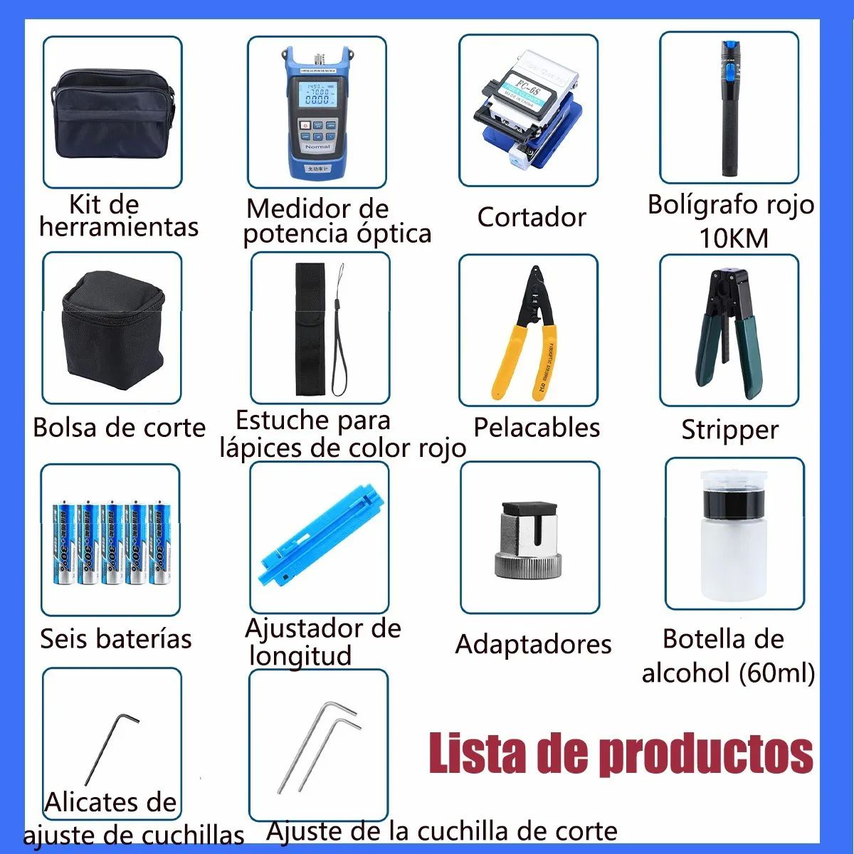 Kit De Herramientas Fibra Óptica Con Medidor De Potencia