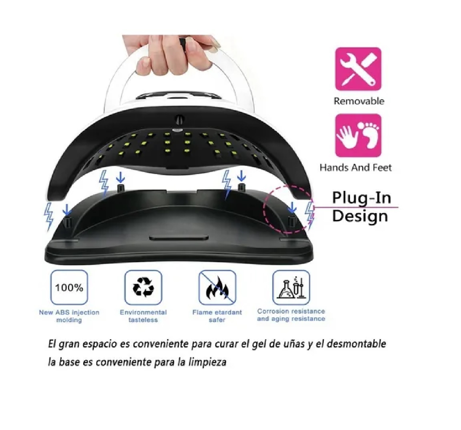 Lampara Para Uñas Uv Gelish Secadora Para Manicura Led