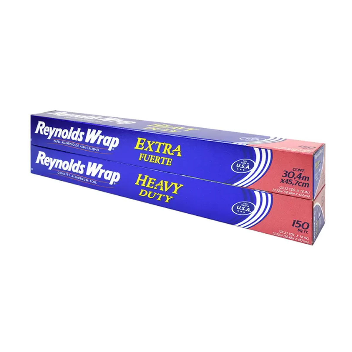 Papel Aluminio Reynolds Wrap ExtraFuerte 2pz 30.4x45.7cm c/u