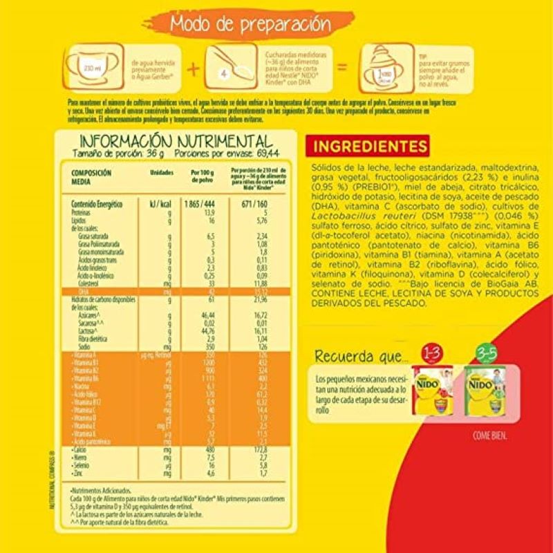Alimento para Bebes Nido Kinder 643326 2.5 Kg 