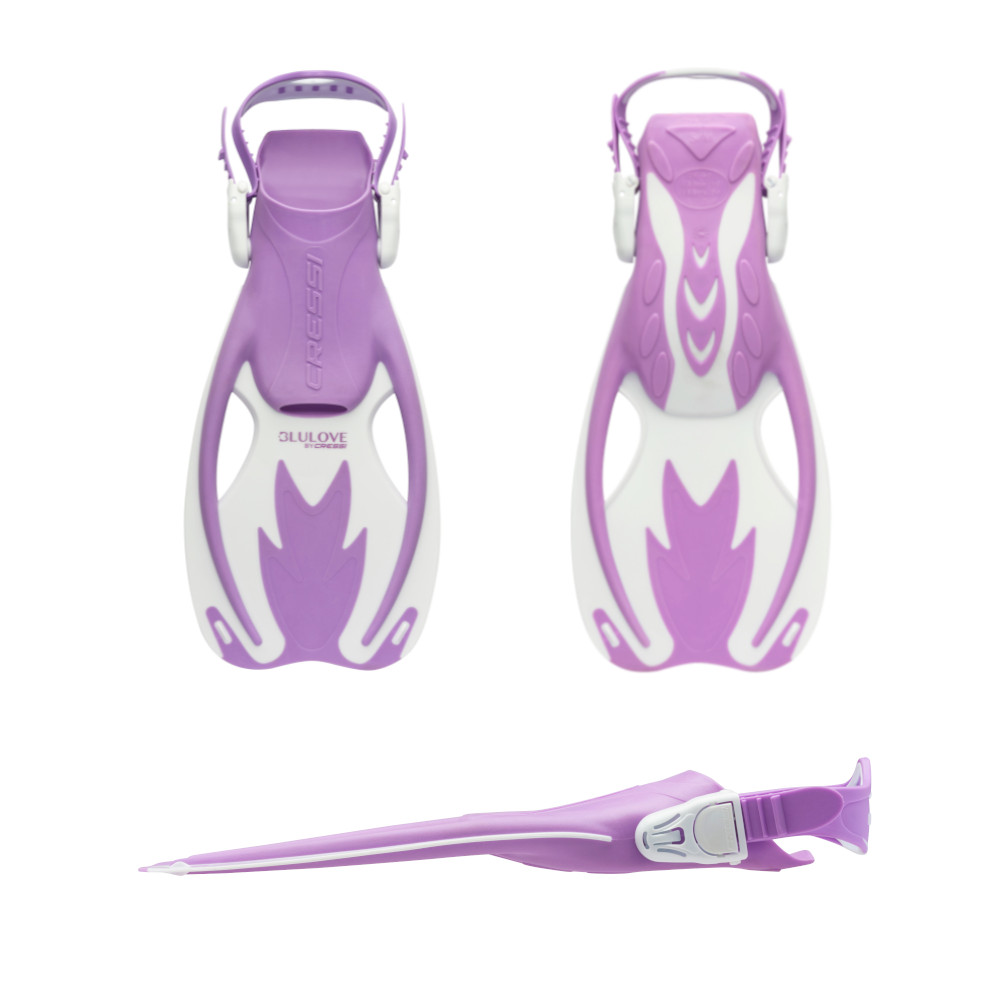 Aleta Cressi Rocks Infantil Lila Ajustable Para Snorkeling, Natación