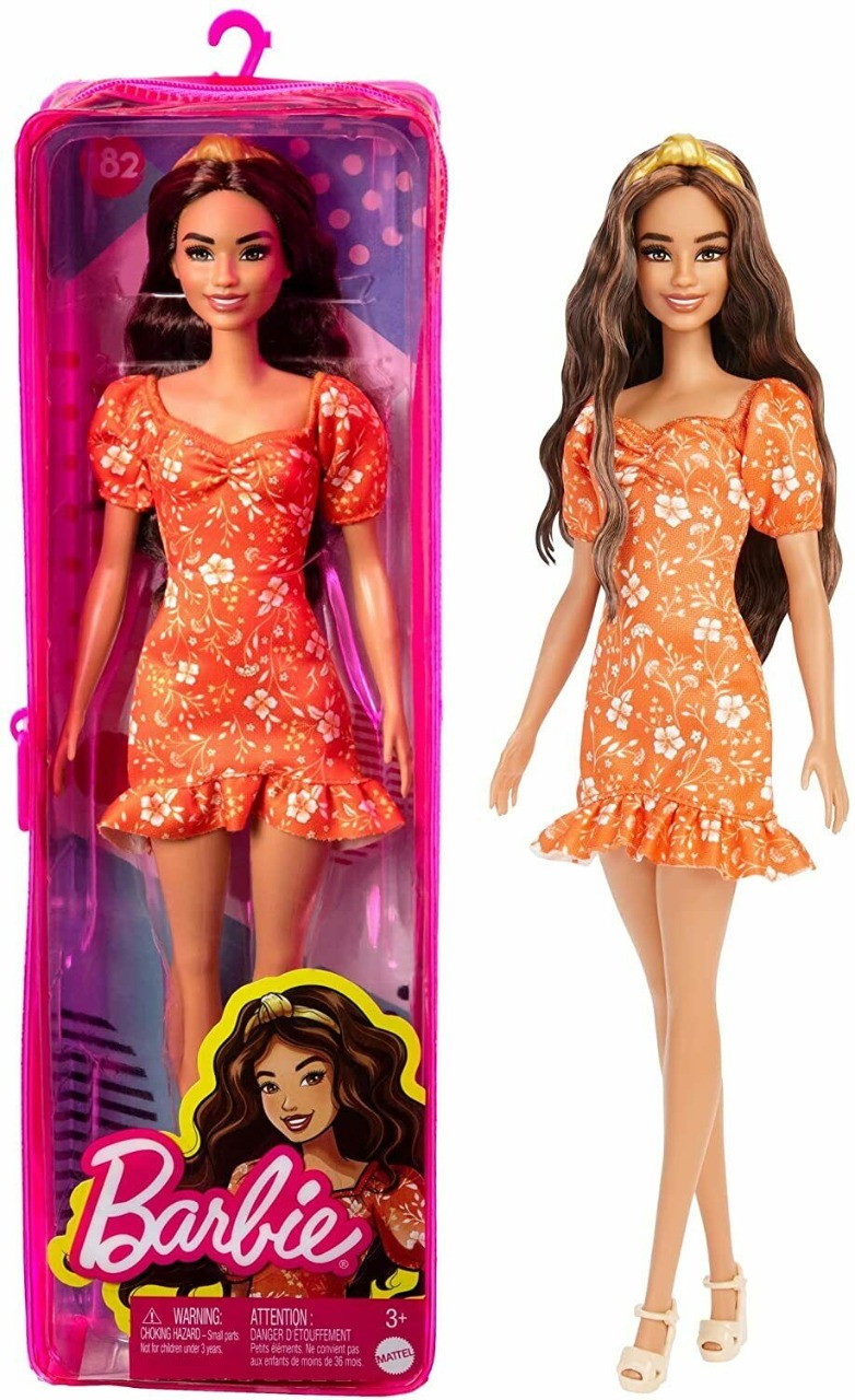 Barbie Fashionista 182 Pelo Ondulado Con Vestido Floral Niña