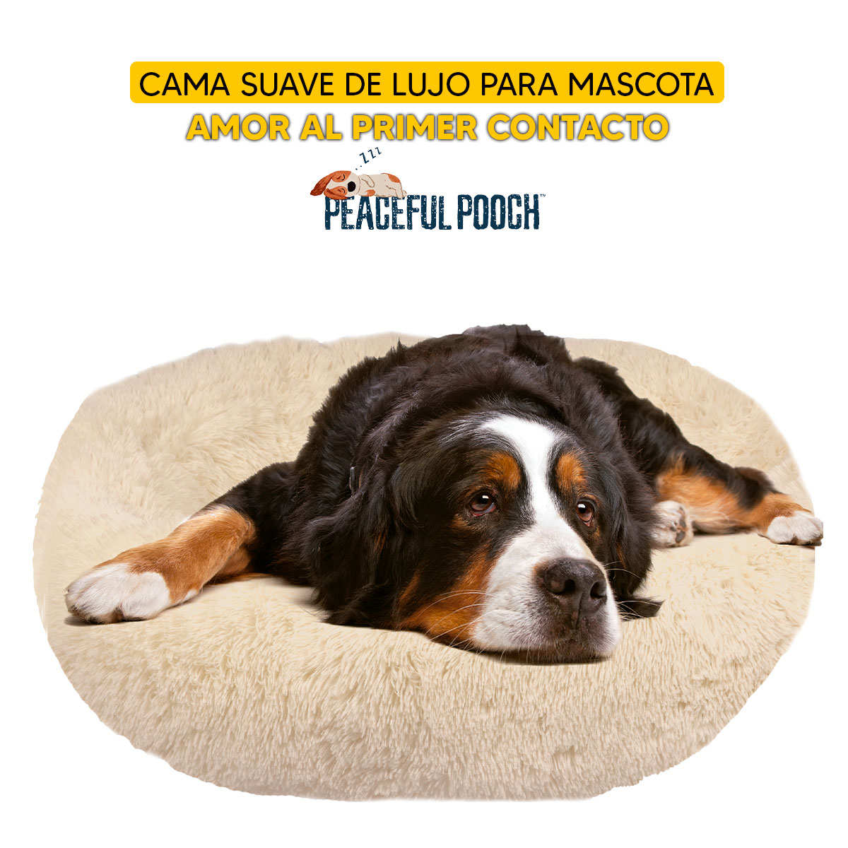 Cama mascotas para perro o gato antideslizante PEACEFULL POOCH Grande Tv Ofertas única con cierre, para un fácil retiro de funda y lavado, adaptable a todo tipo de clima  