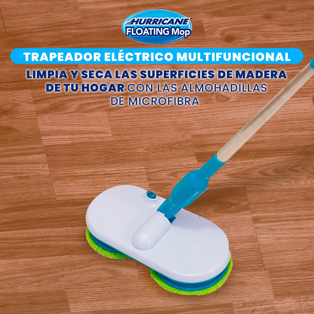 Pack Trapeador Hurricane Floating Mop Automático + Almohadas Ortopédicas Contour 2 En 1 para Piernas y Espalda