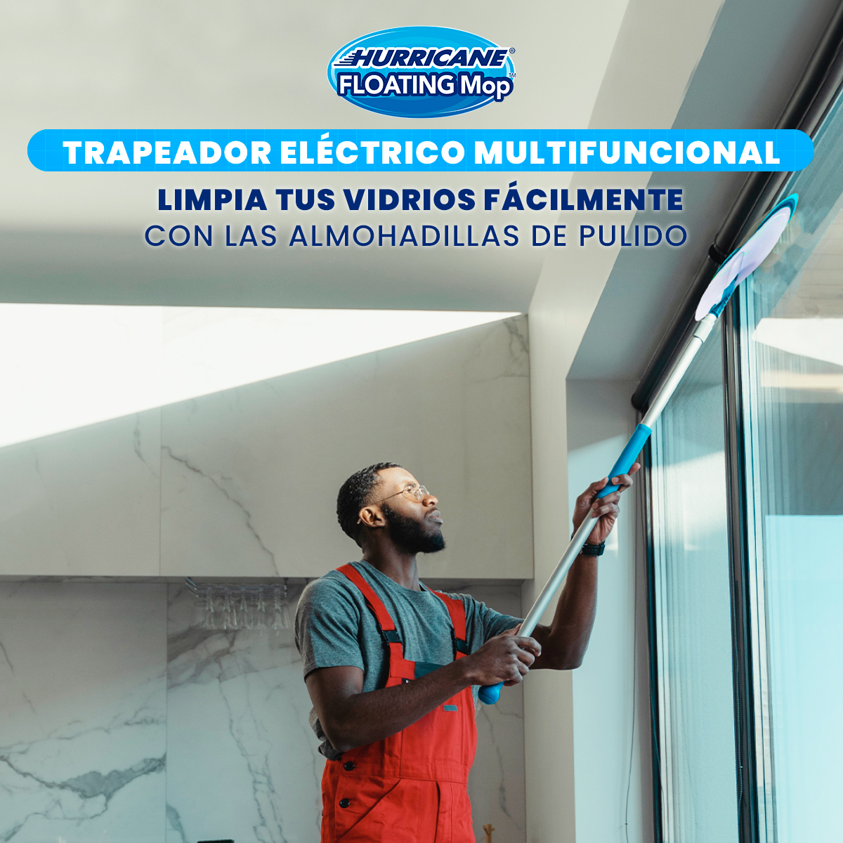 Pack Trapeador Hurricane Floating Mop Automático + Almohadas Ortopédicas Contour 2 En 1 para Piernas y Espalda