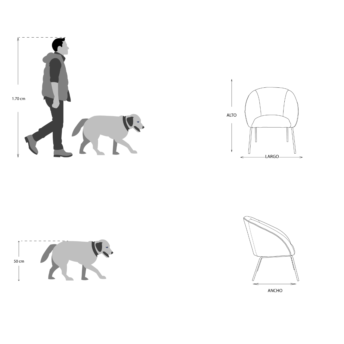 Sillón individual Lola Tela color Azul