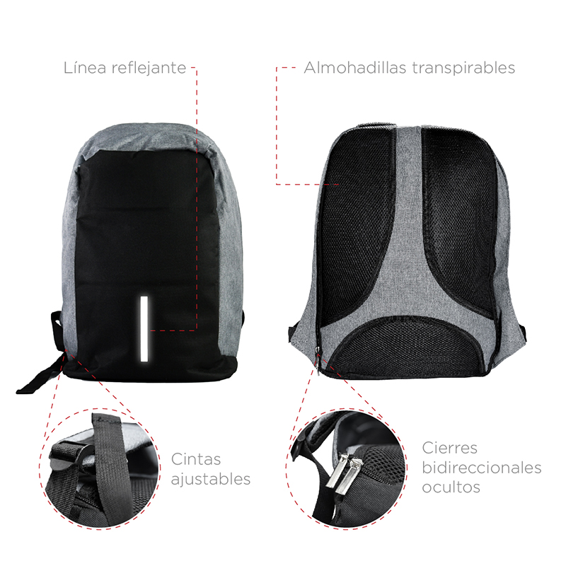 Mochila Antirrobo Impermeable para Hombre y Mujer con Espacio Para Laptop.