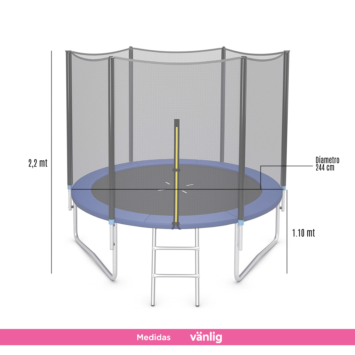 Trampolin Brincolin Infantil Con Red 2.43m 8 Pies Escalera