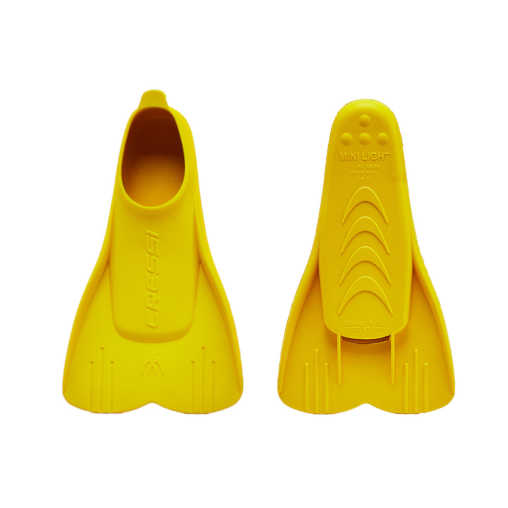 Aletas Cressi Mini Light Infantil Amarillo Para Natación, Snorkeling