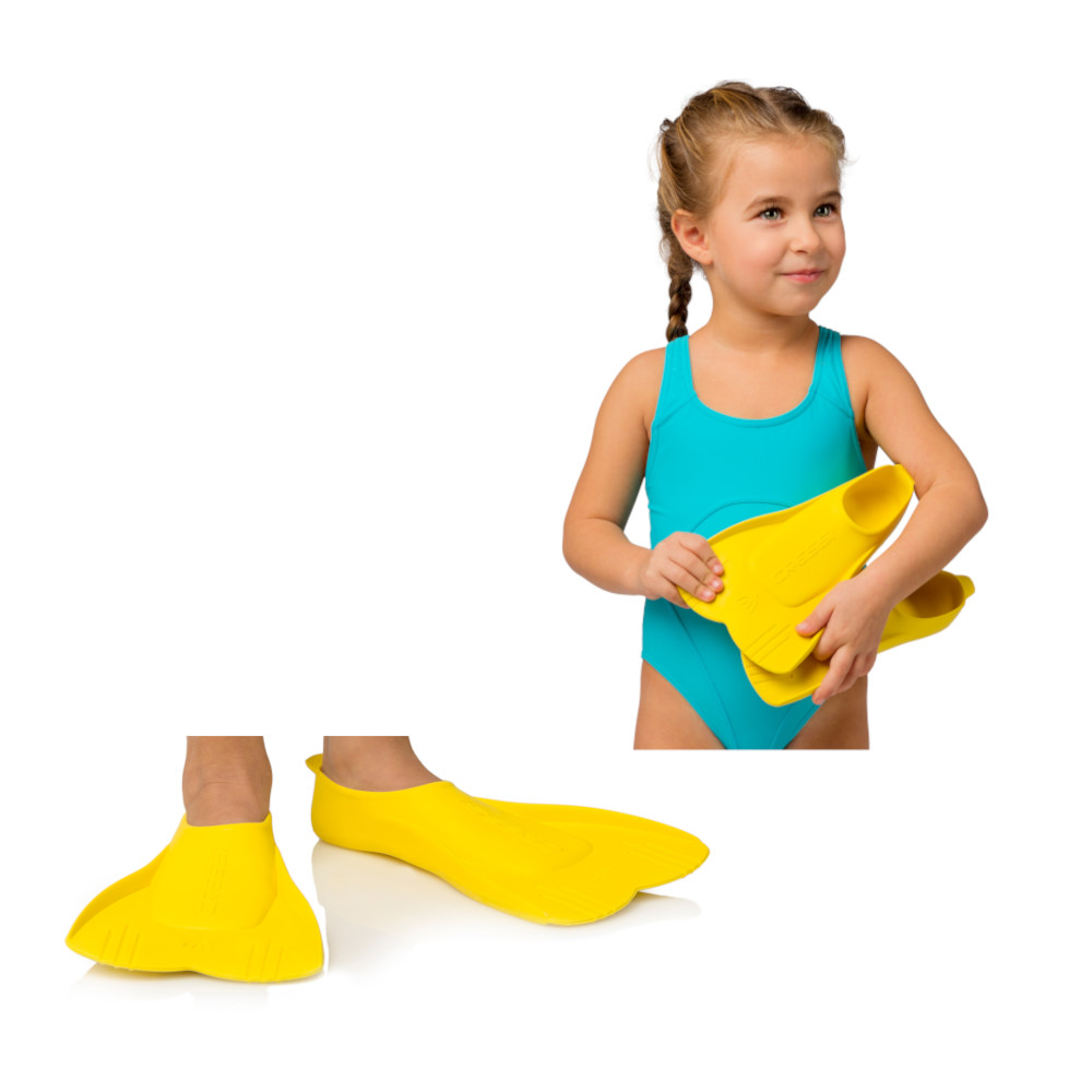 Aletas Cressi Mini Light Infantil Amarillo Para Natación, Snorkeling
