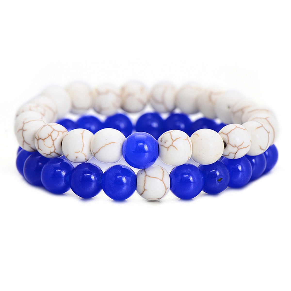 Pulseras Parejas Distancia Krasha Azul Y Blanco Plopzaz13