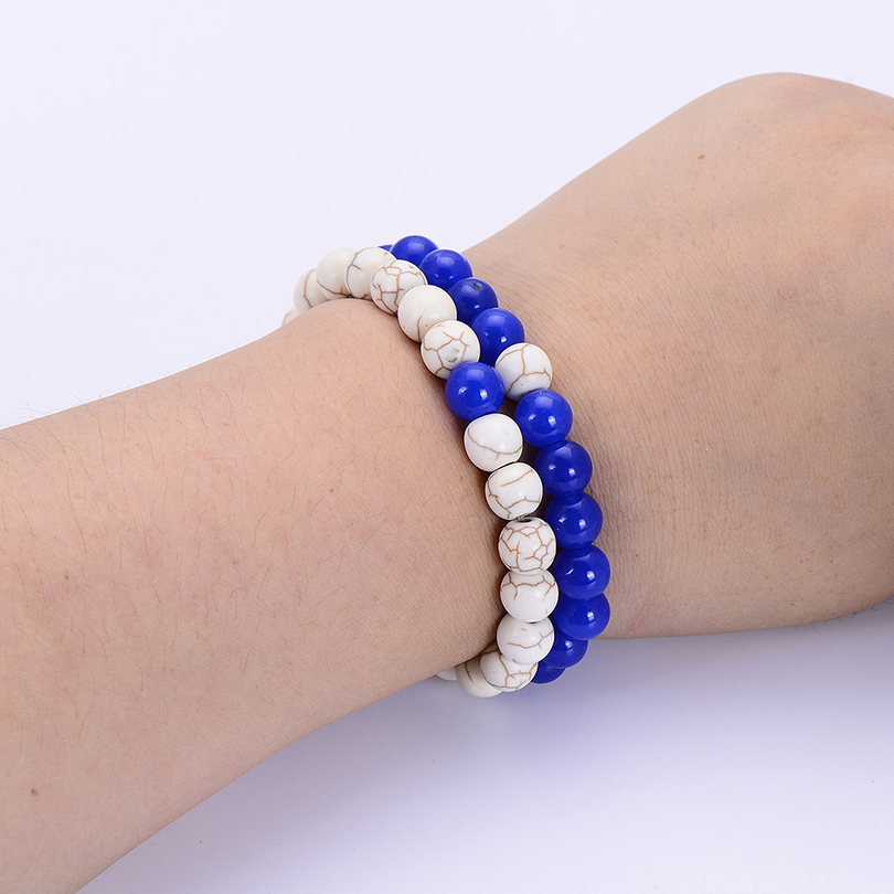 Pulseras Parejas Distancia Krasha Azul Y Blanco Plopzaz13