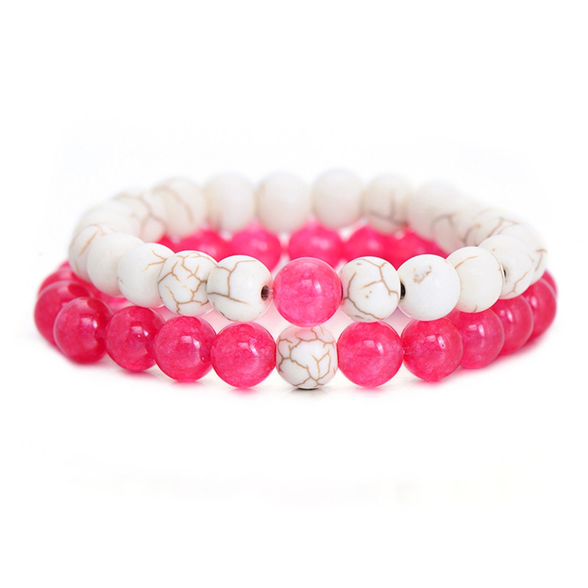 Pulseras Parejas Distancia Krasha Rosa Y Blanco Plopz513