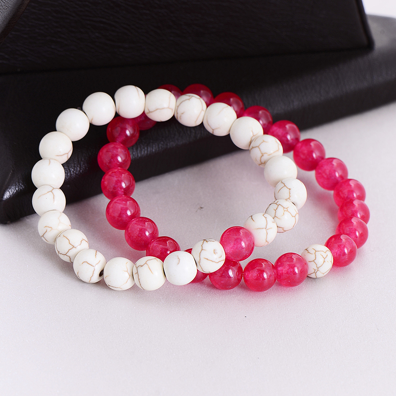 Pulseras Parejas Distancia Krasha Rosa Y Blanco Plopz513