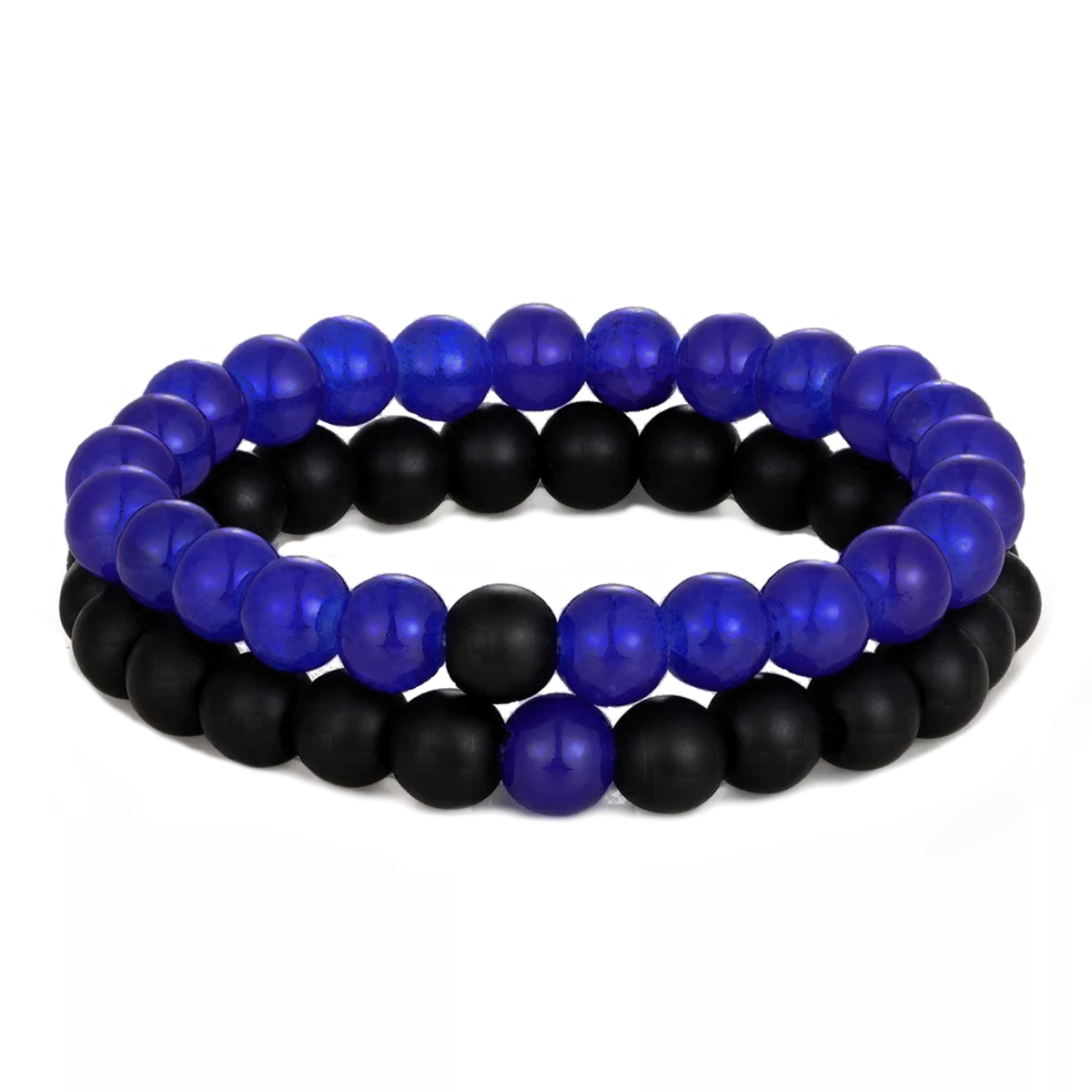 Pulseras Parejas Distancia Krasha Azul Y Negro Plopzx13