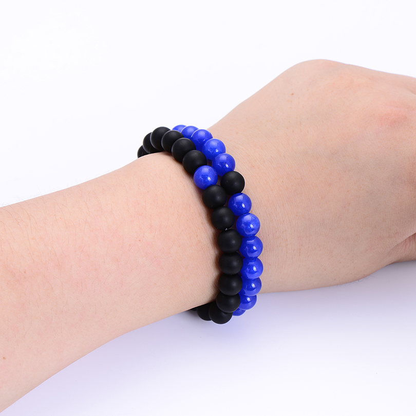 Pulseras Parejas Distancia Krasha Azul Y Negro Plopzx13