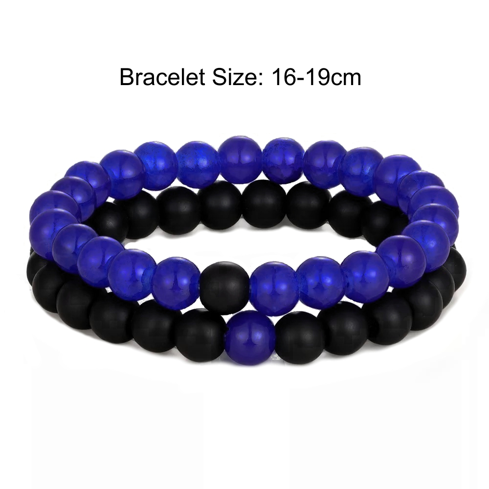 Pulseras Parejas Distancia Krasha Azul Y Negro Plopzx13