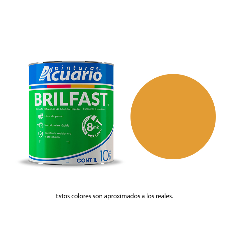 Pintura Esmalte Bril Fast Color Amarillo Cromo Brillante 1L Acuario EB60610