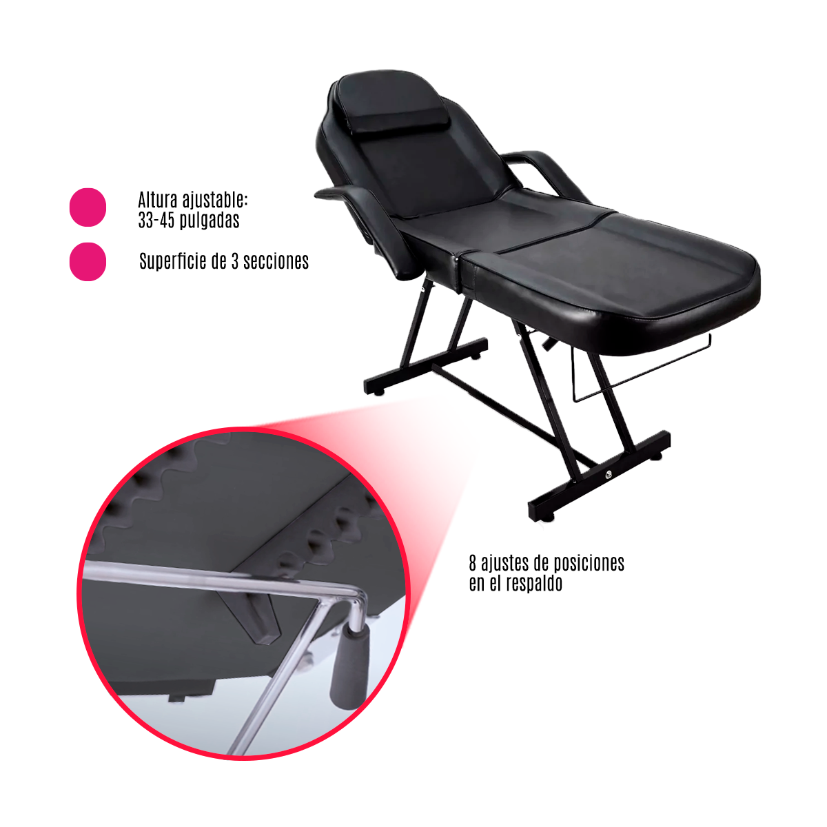 Camilla Thai Negra Silla Masajes Faciales Spa Uñas Belleza VANLIG