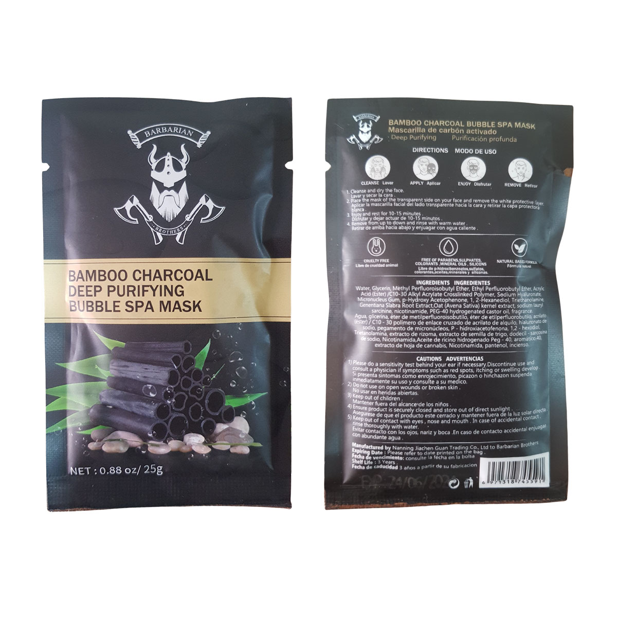 Mascarilla Facial Carbon Activado Burbujeante Para Hombres